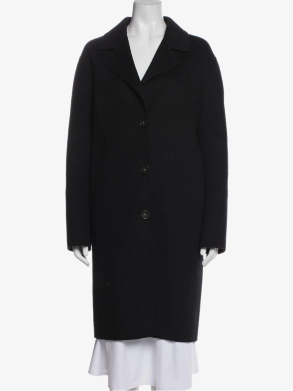Acne Black Single-Breasted Wool Coat